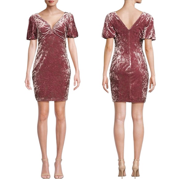 New Guess Velvet Bodycon cocktail Mini Dress Size 10 - Picture 1 of 9